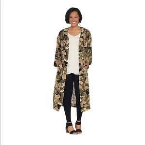 G.I.L.I. Palm Leaf Print Kimono Duster